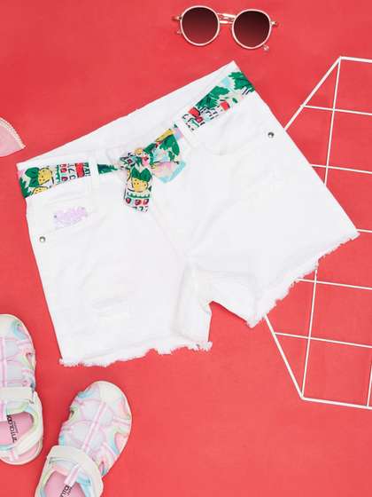 Pantaloons Junior Girls Mid-Rise Denim Shorts
