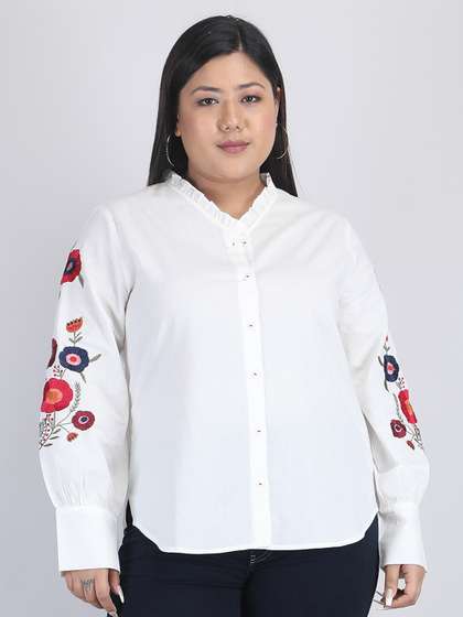 SHAYE Plus Size
                        Women Smart Casual Shirt