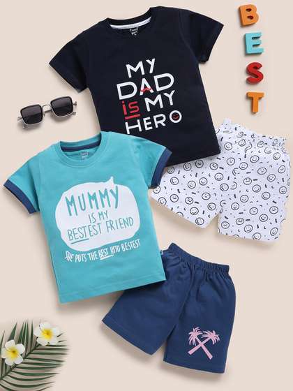 Toonyport Kids Pack Of 2
                    Printed Pure Cotton T-shirt with Shorts