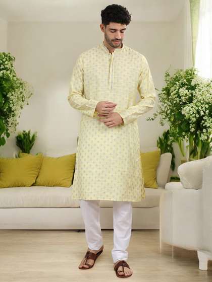 TATTVA Printed Mandarin Collar Kurta