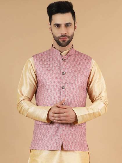 Wintage Printed Satin Nehru Jacket