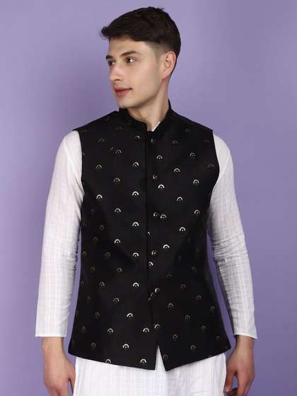 V-Mart Floral
                          Mandarin Collar Embellished Nehru Jacket