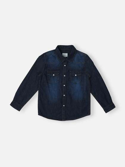 Pepe Jeans Boys Spread
                    Collar long Sleeves Opaque Cotton Casual Shirt