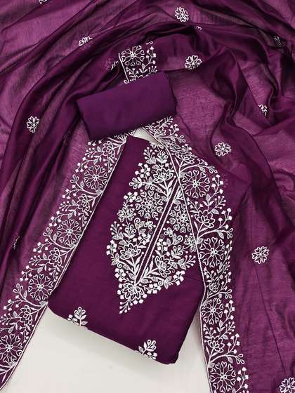 KALINI Floral
                        Embroidered Unstitched Dress Material