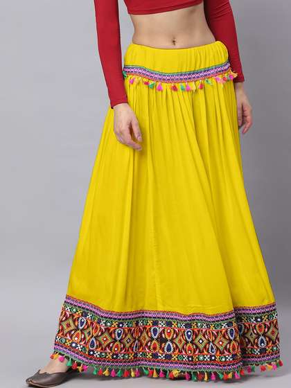 BANJARA INDIA Embroidered Flared Maxi Skirts