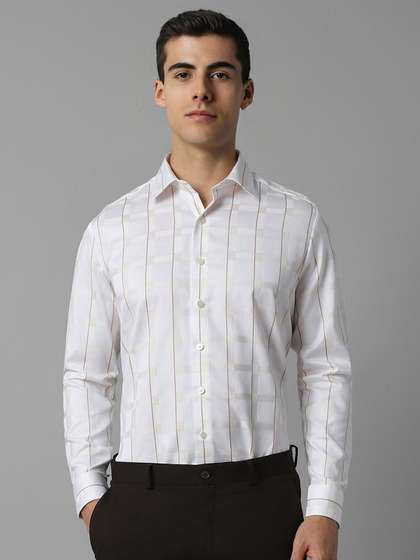 Louis Philippe Slim Fit Checked Formal Pure Cotton Shirt
