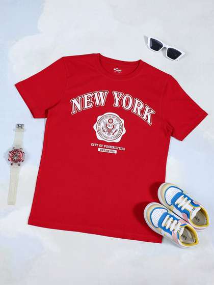 Hoop Boys Printed Round Neck Short Sleeves Cotton T-shirt