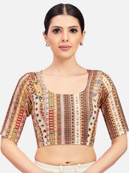 Studio Shringaar Printed Cotton Saree Blouse