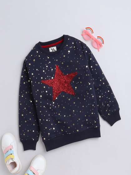 Yellow Apple Girls
                    Graphic Printed Woollen Pullover Sweatshirt