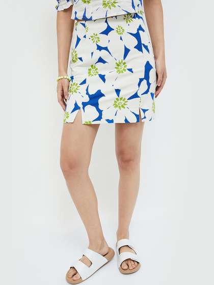 Ginger by Lifestyle Printed A-line Mini Skirts