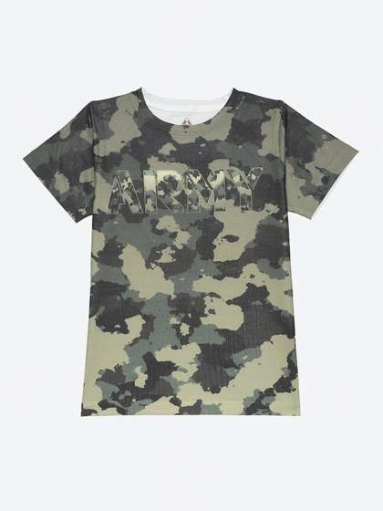 Wear Your Mind Boys Camouflage Printed T-shirt