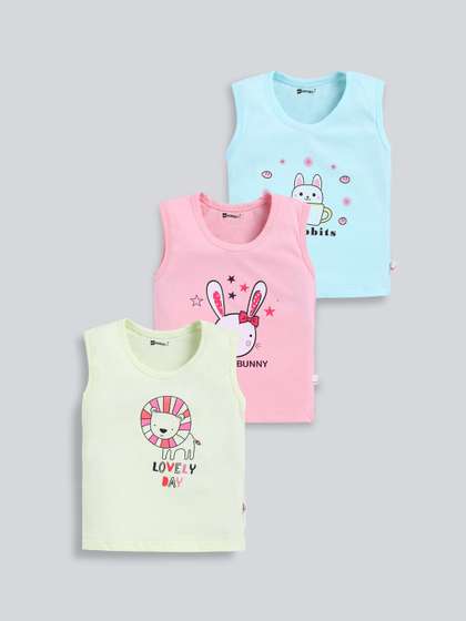MooNKids Kids Pack Of 3
                    Printed Cotton Vest MK_Vest_326