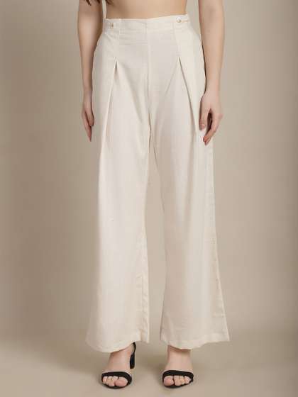 Tulsattva Wide Leg
                        Cotton Palazzos