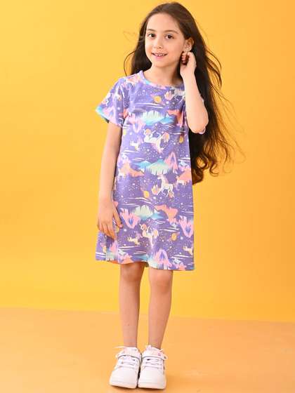 Anthrilo
                      Conversational Printed Cotton A-Line Dress