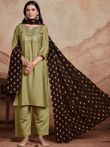 KALINI Kurta With Palazzos & Dupatta