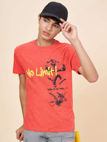 Coolsters by Pantaloons Boys Round Neck Typography Printed Cotton Regular Fit T-shirt
