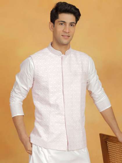 VASTRAMAY Embroidered Nehru Jacket