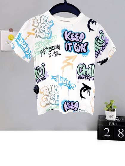 Googo Gaaga Boys Printed Round Neck T-shirt