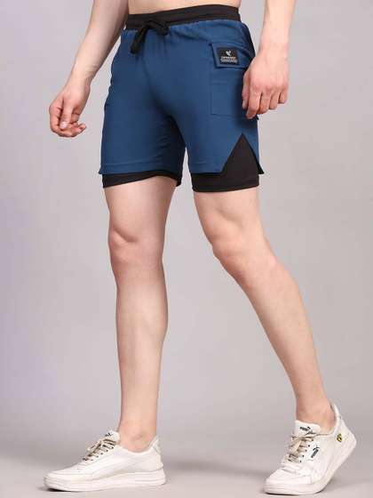 Dpassion Men
                        Lightweight Rapid Dry Running Double Layer 2 in
                        1 Sports Shorts