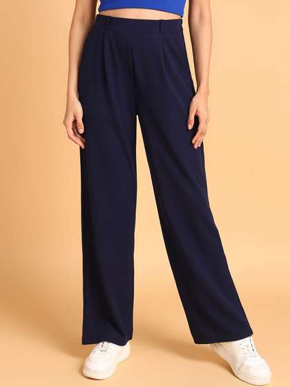 The Roadster
                        Lifestyle Co Women Navy Blue Loose Fit Regular
                        Trousers
