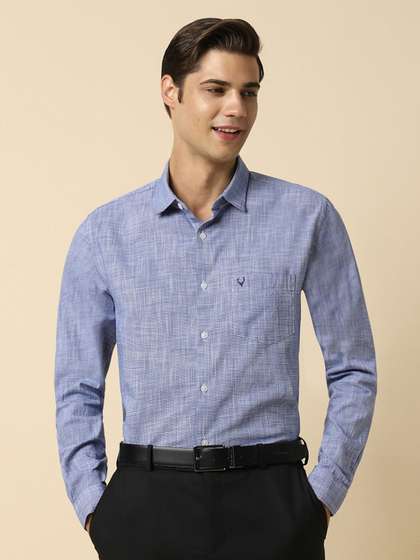 Allen Solly Slim
                          Fit Textured Self Design Pure Cotton Formal
                          Shirt