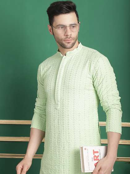 Anouk Checked Thread Work Kurta