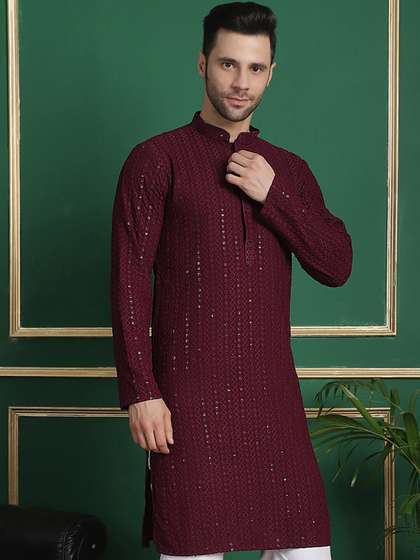 Anouk Geometric Sequinned Kurta