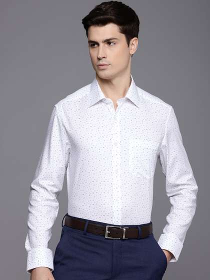 Louis Philippe Pure Cotton Classic Fit Floral Printed Formal Shirt