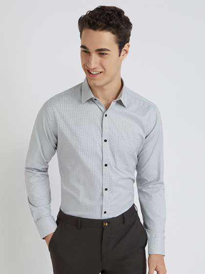 Park Avenue Self
                        Design Slim Fit Textured Formal Shirt