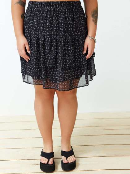 Trendyol Printed Flared Skirts