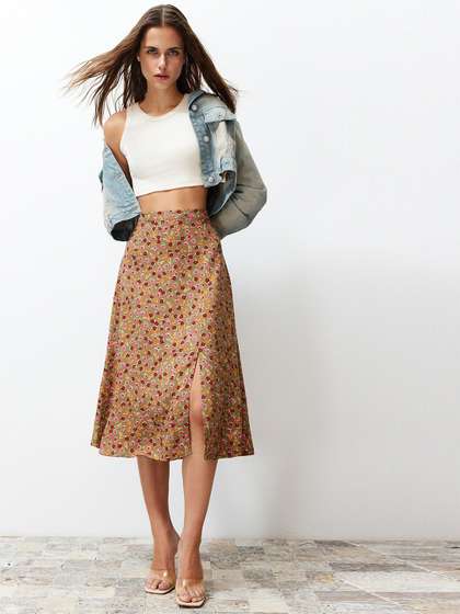 Trendyol Printed A-Line Midi Skirts