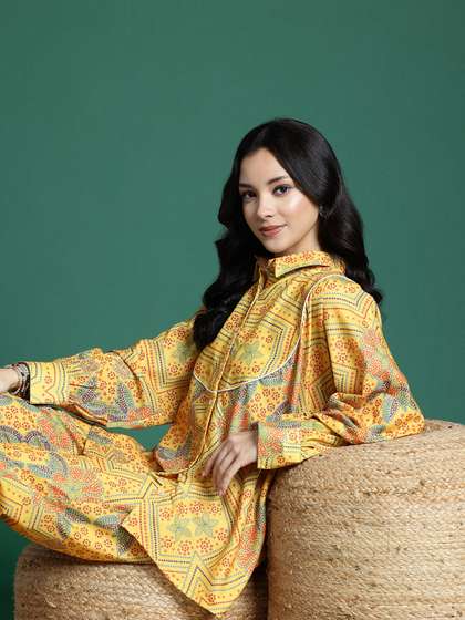 Sangria Printed Ethnic Co-Ords