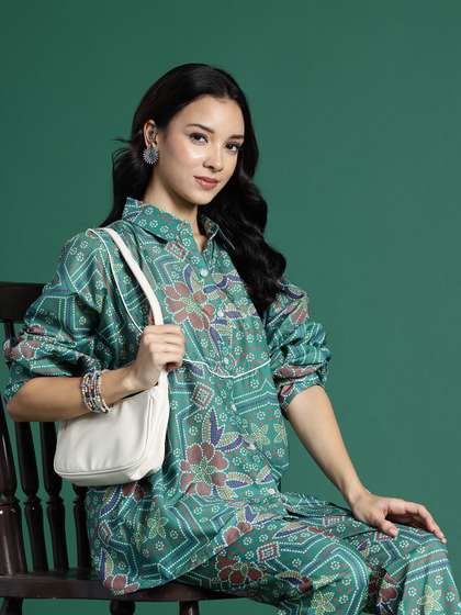 Sangria Printed Ethnic Co-Ords