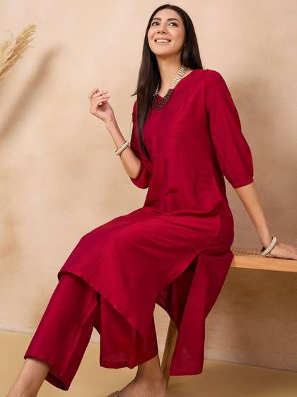 Anouk V-Neck Kurta with Trousers