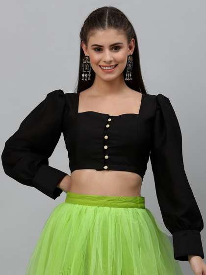 studio rasa Chroma Button Saree Blouse