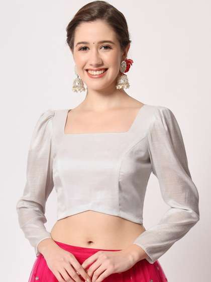 studio rasa Square Neck Saree Blouse
