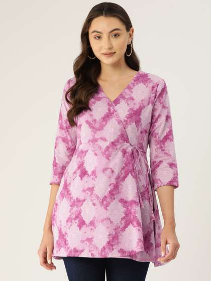FERANOID Ethnic
                          Motifs Printed Pure Cotton Angrakha Kurti