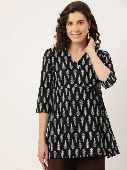 FERANOID Ethnic
                        Motifs Printed V-Neck Pure Cotton Angrakha
                        Kurti