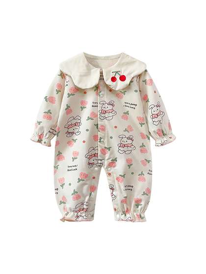 StyleCast x Revolte
                    Infant Girls Printed Cotton Long Sleeve Rompers