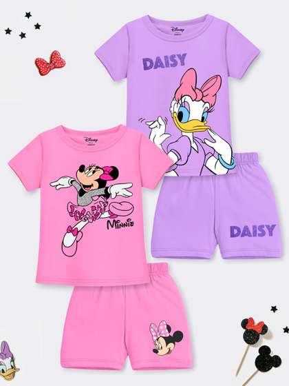 YK Disney Girls Pack of
                    2 Minnie & Daisy Printed T-shirt with Shorts