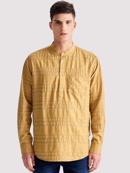 Red Flame Straight Cotton Kurta