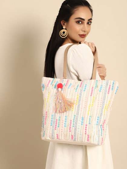 Oversized Shopper Tote Bag with Tasselled