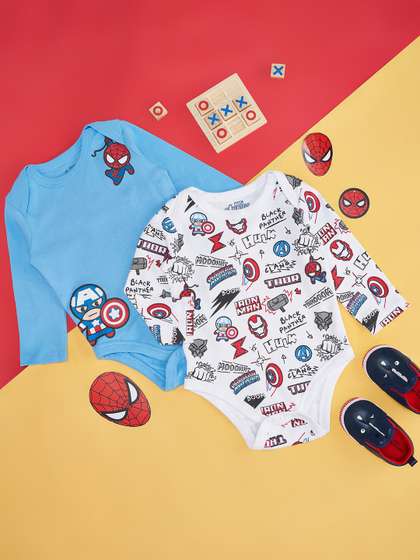 Pantaloons Baby Infant
                    Boys Pack Of 2 Printed Cotton Bodysuit