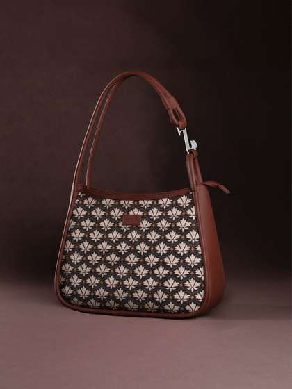 ZOUK Bidri Kaiser
                        Sleek Printed Structured Vegan Leather Shoulder
                        Bag