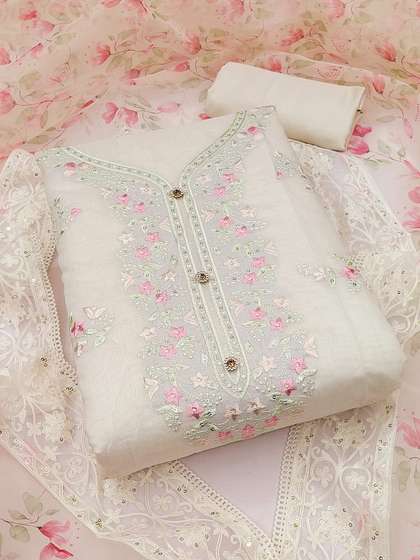 Peachmode Embroidered Unstitched Dress Material