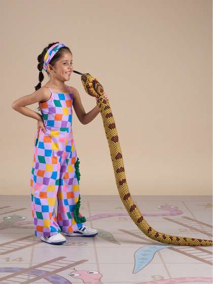 LIL DRAMA Girls Printed Basic Jumpsuit