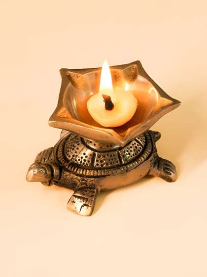 DecorTwist Tortoise Brass Easy to Clean Diwali Diyas
