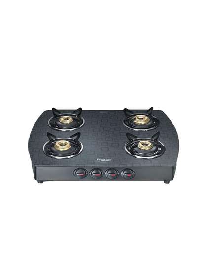 Prestige Black Premia Schott Glass Top 4 Burners Gas Stove - Gts 04 (D)