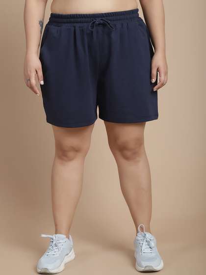 Rute Plus Size Women
                        Mid-Rise Cotton Sports Shorts