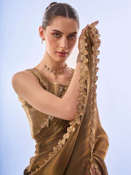 Kalista Sequinned Organza Saree